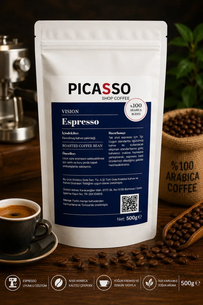 Picasso VISION Espresso Kahve 500 g Tek Paket